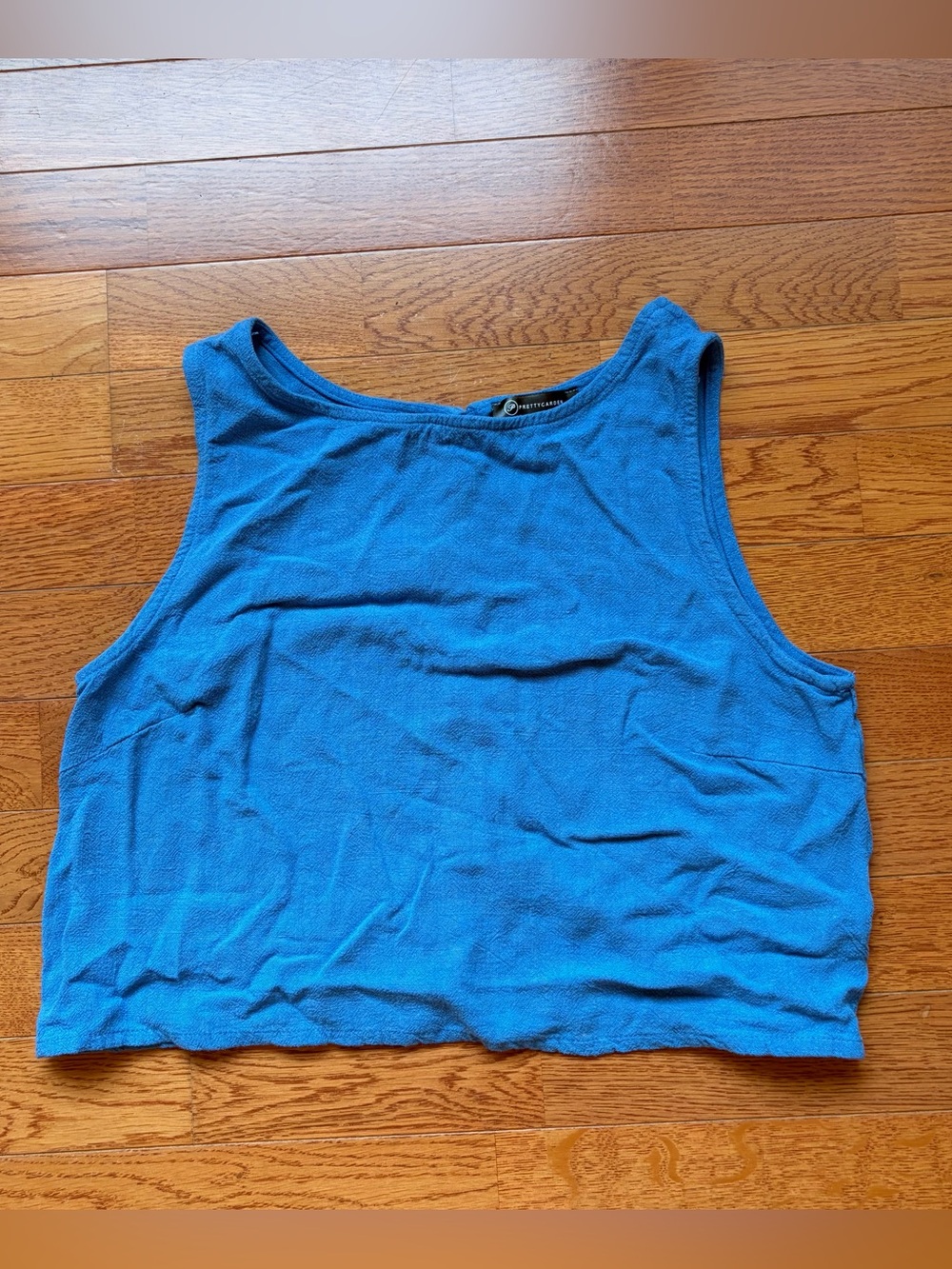 Pretty Garden Crop Tank Top Blue
